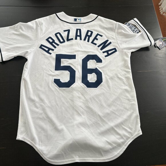 NEW  Mens MLB Randy Arozarena #56 Tampa Bay Rays 2020 World Series Jersey  Med - Picture 6 of 7